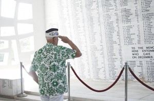 Pearl Harbor sailor-at-memorial